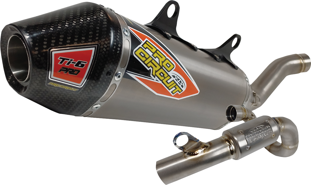 Pro Circuit TI-6 Pro Exhaust System for enhanced performance, featuring a sleek titanium design and durable construction.