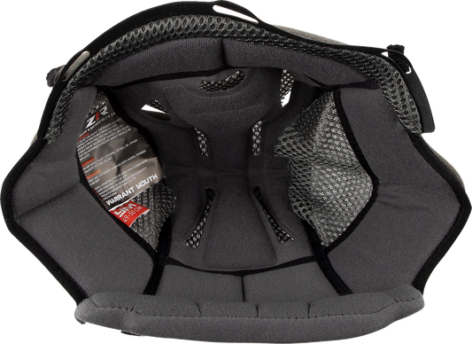 Z1R Youth Warrant helmet liner in medium size, 12 mm thickness, with padded interior and strap details for helmet comfort.