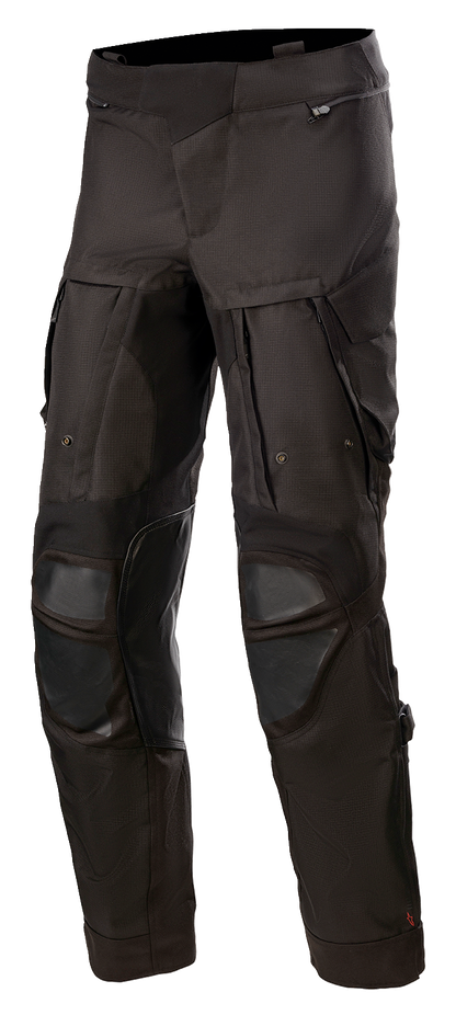 Alpinestars Halo Drystar® motorcycle riding pants in 2XL with impact protection and waterproof design, black with protective knee pads.
