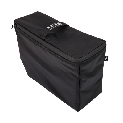 Black THRASHIN SUPPLY CO. Cooler Expedition Bag TSB-0012 with sturdy handles and zipper closure for outdoor adventures.