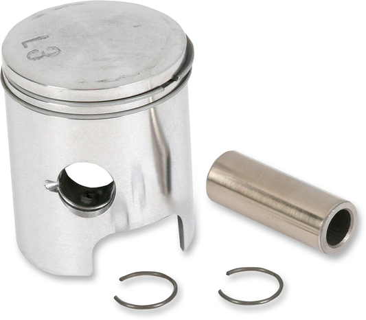 Parts Unlimited John Deere 8038 piston assembly with a 58mm diameter, showing detailed metal components and precision craftsmanship.