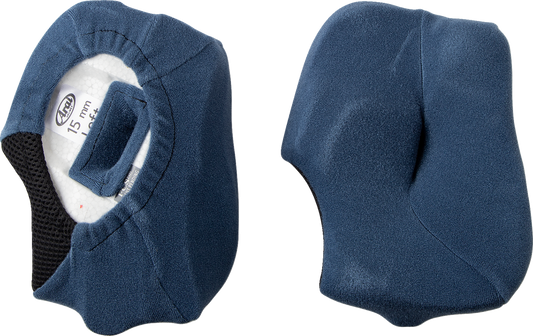 ARAI Helmets Regent-X cheek pads, 15mm thickness, replacement padding for motorcycle helmets, shown in close-up.