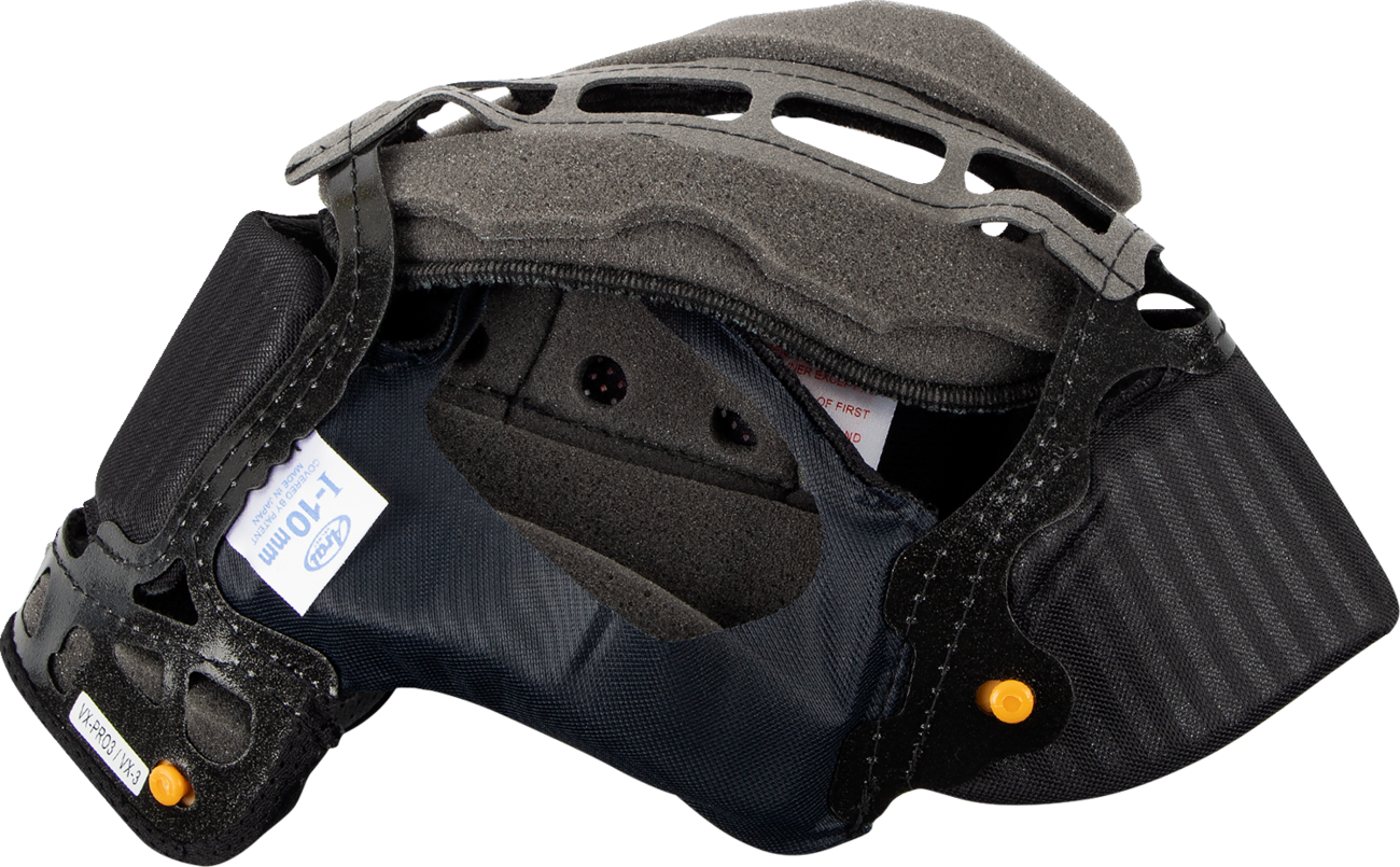 ARAI Helmets XD-4, VX-Pro3, VX-Pro4 interior pad with 7mm replacement liner, showing close-up of foam and fabric lining.