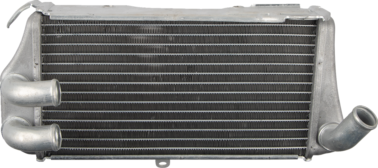 Moose Offroad Honda OEM radiator replacement, left side, for Honda vehicles, showing the radiator core and mounting points.