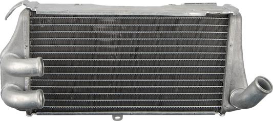 Moose Offroad Honda OEM radiator replacement, left side, for Honda vehicles, showing the radiator core and mounting points.