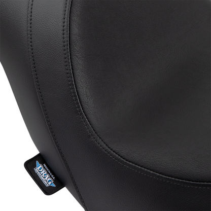 Smooth vinyl Predator seat by Drag Specialties Seats for FLSB/FXLR 2018-2023 motorcycles, shown in the image.