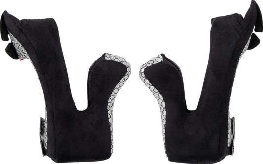 Black Z1R Youth F.I. Cheek Pads in medium size with 15mm thickness, designed for Z1R motorcycle helmets.