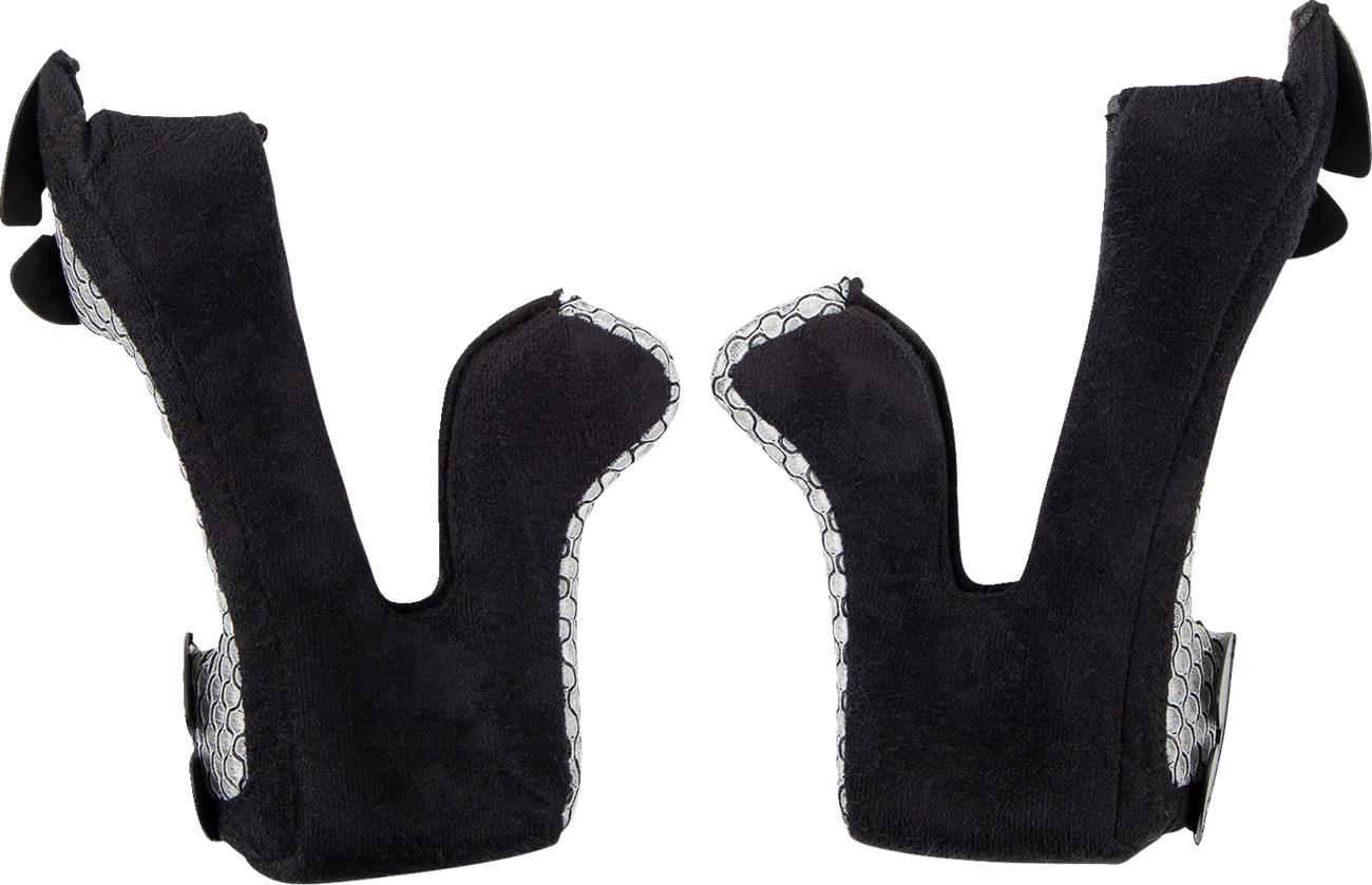 Z1R Youth F.I. Cheek Pads in black, large size, 10mm thickness, designed for motorcycle helmet fitment, part number 0134-3056