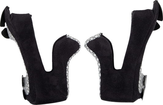 Z1R Youth F.I. Cheek Pads in black, large size, 10mm thickness, designed for motorcycle helmet fitment, part number 0134-3056