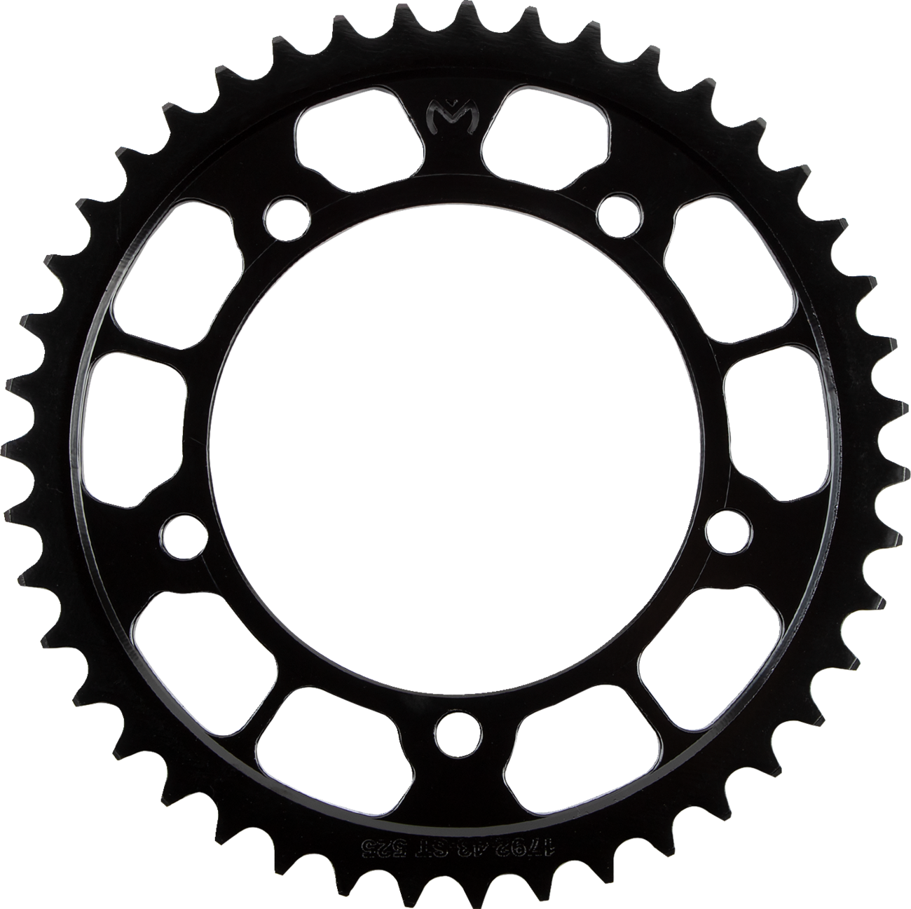 Moose Offroad steel rear sprocket with 43 teeth, part number 1210-1792-43-ST, for off-road motorcycle or ATV.
