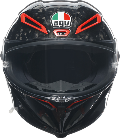 AGV Pista GP RR Carbonio Forgiato Italy Edition helmet in large size with sleek black and carbon fiber design.
