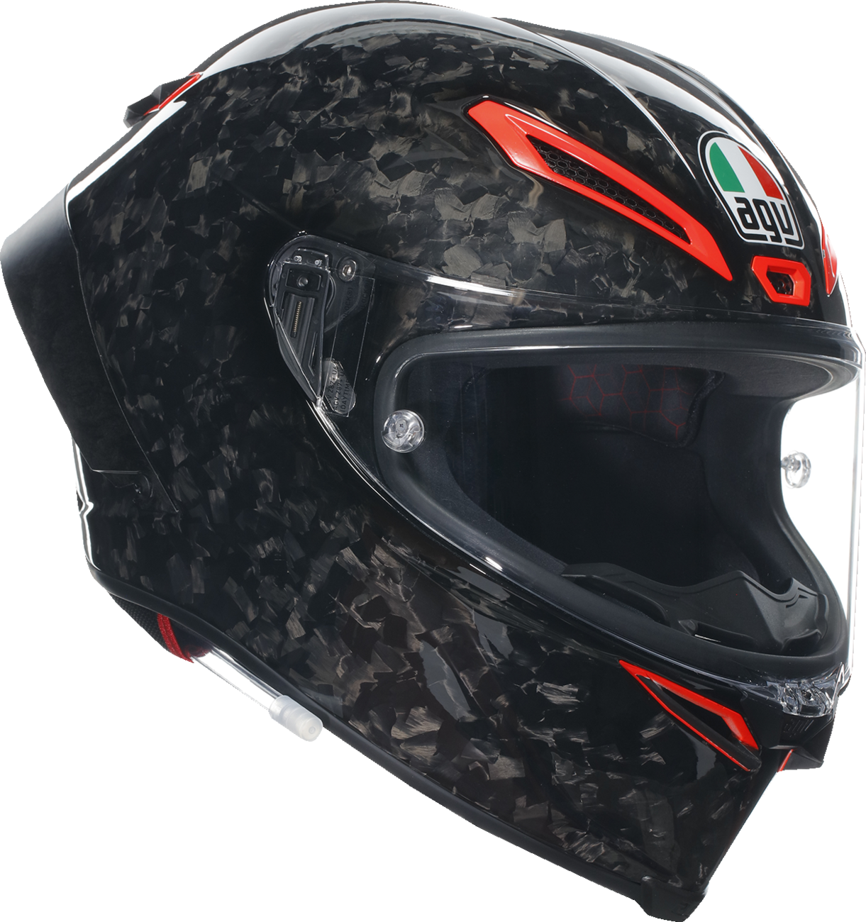 AGV Pista GP RR Carbonio Italia motorcycle helmet with aerodynamic design, high-performance racing gear in XL size, matte black finish.