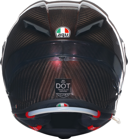 AGV Pista GP RR helmet in red carbon with large size, featuring aerodynamic design and racing-inspired details.