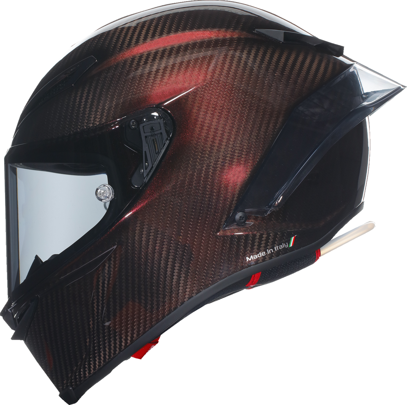 AGV Pista GP RR motorcycle helmet in red carbon finish, large size, with aerodynamic design and high-performance safety features.