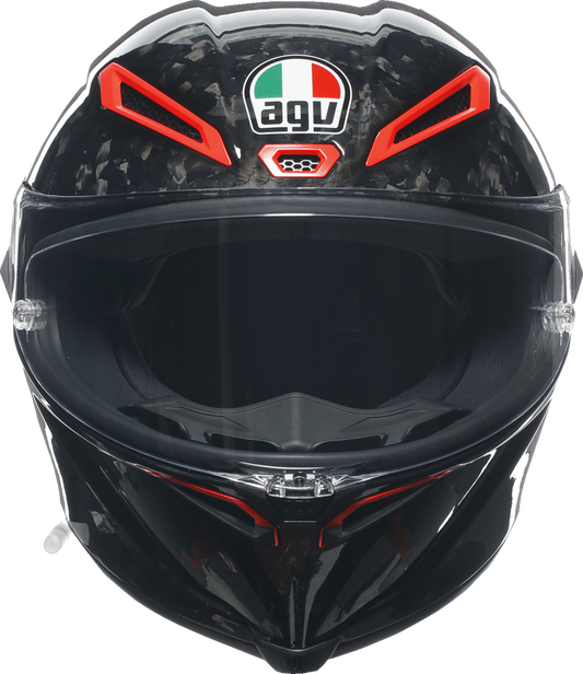 AGV Pista GP RR Carbonio Forgiato Italia Edition helmet in medium with sleek black and red design, featuring advanced aerodynamic vents.