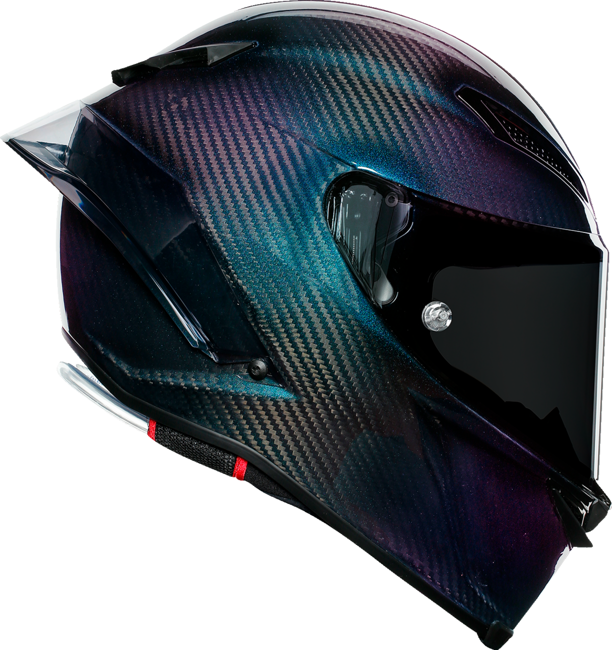 AGV Pista GP RR Iridium Carbon helmet in large size, showing sleek black and iridium finish with aerodynamic vents.