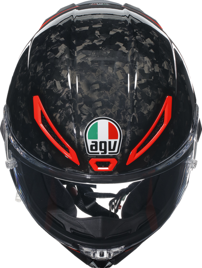 AGV Pista GP RR Italy Edition carbon fiber racing helmet, large size, with sleek aerodynamic design and detailed graphics.