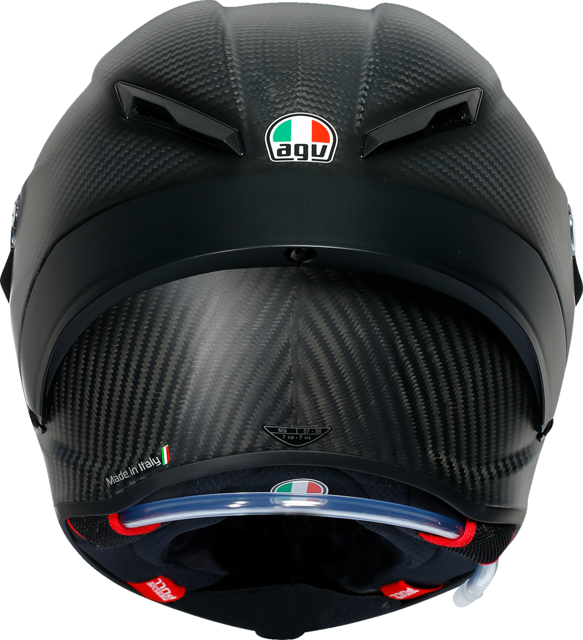 AGV Pista GP RR helmet in matte carbon finish, small size, showcasing aerodynamic design and advanced safety features.