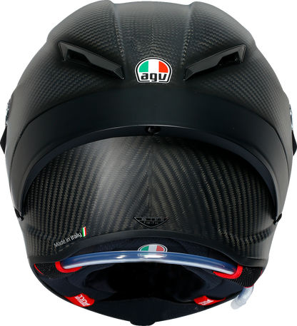 AGV Pista GP RR helmet in matte carbon finish, small size, showcasing aerodynamic design and advanced safety features.