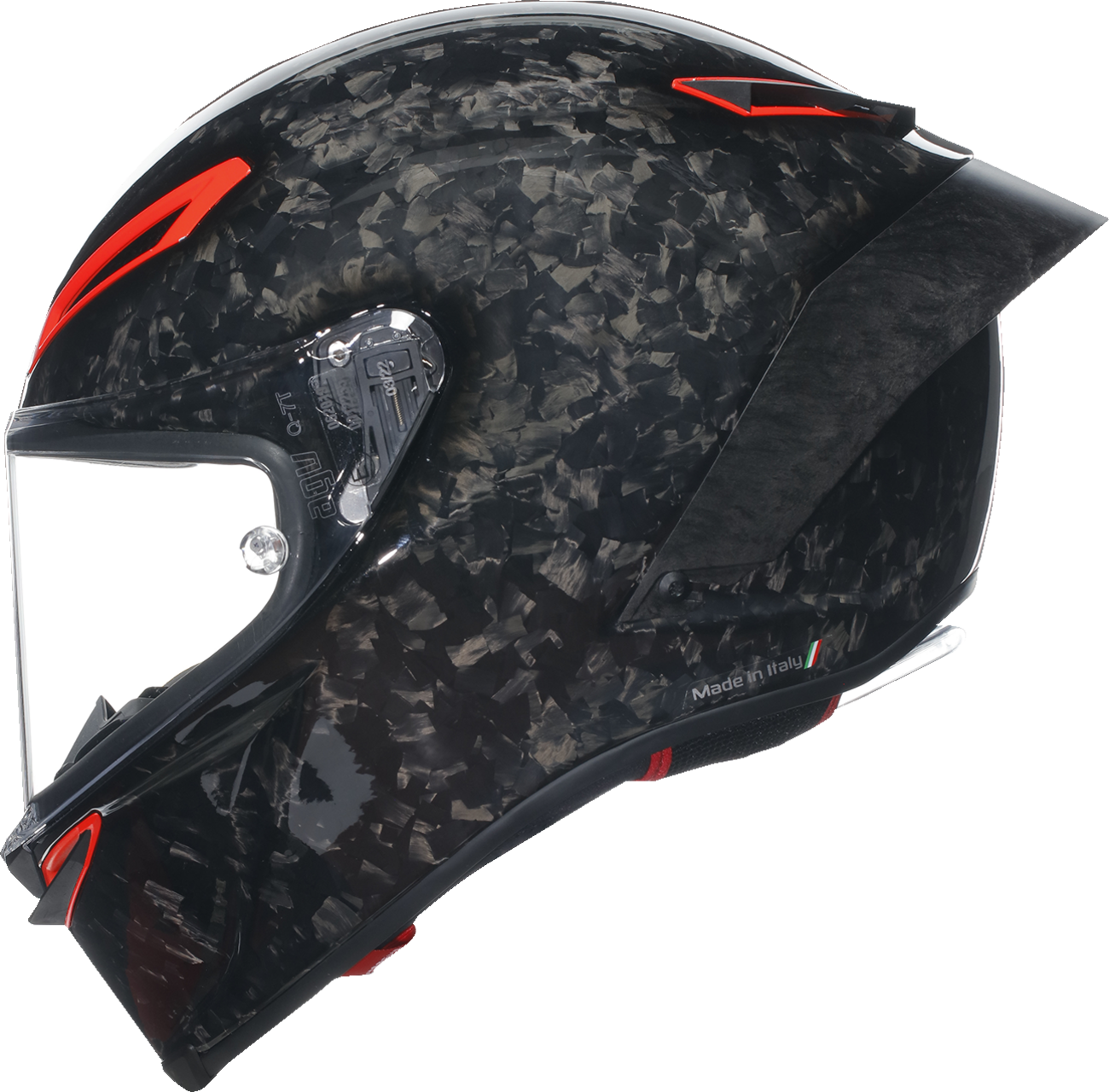 AGV Pista GP RR Carbonio Forgiato Italia Edition motorcycle helmet, medium size, with sleek carbon fiber design and racing details.