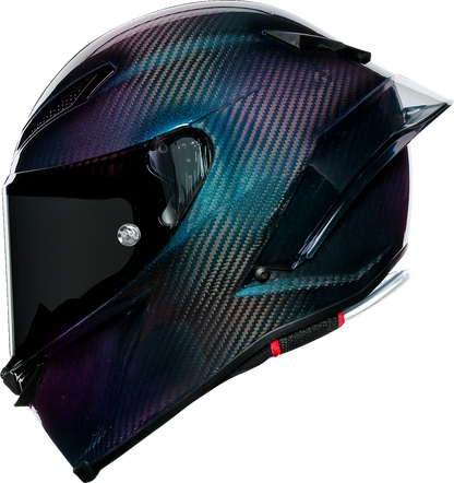 AGV Pista GP RR Iridium Carbon motorcycle helmet in large size, featuring aerodynamic design and carbon fiber finish.