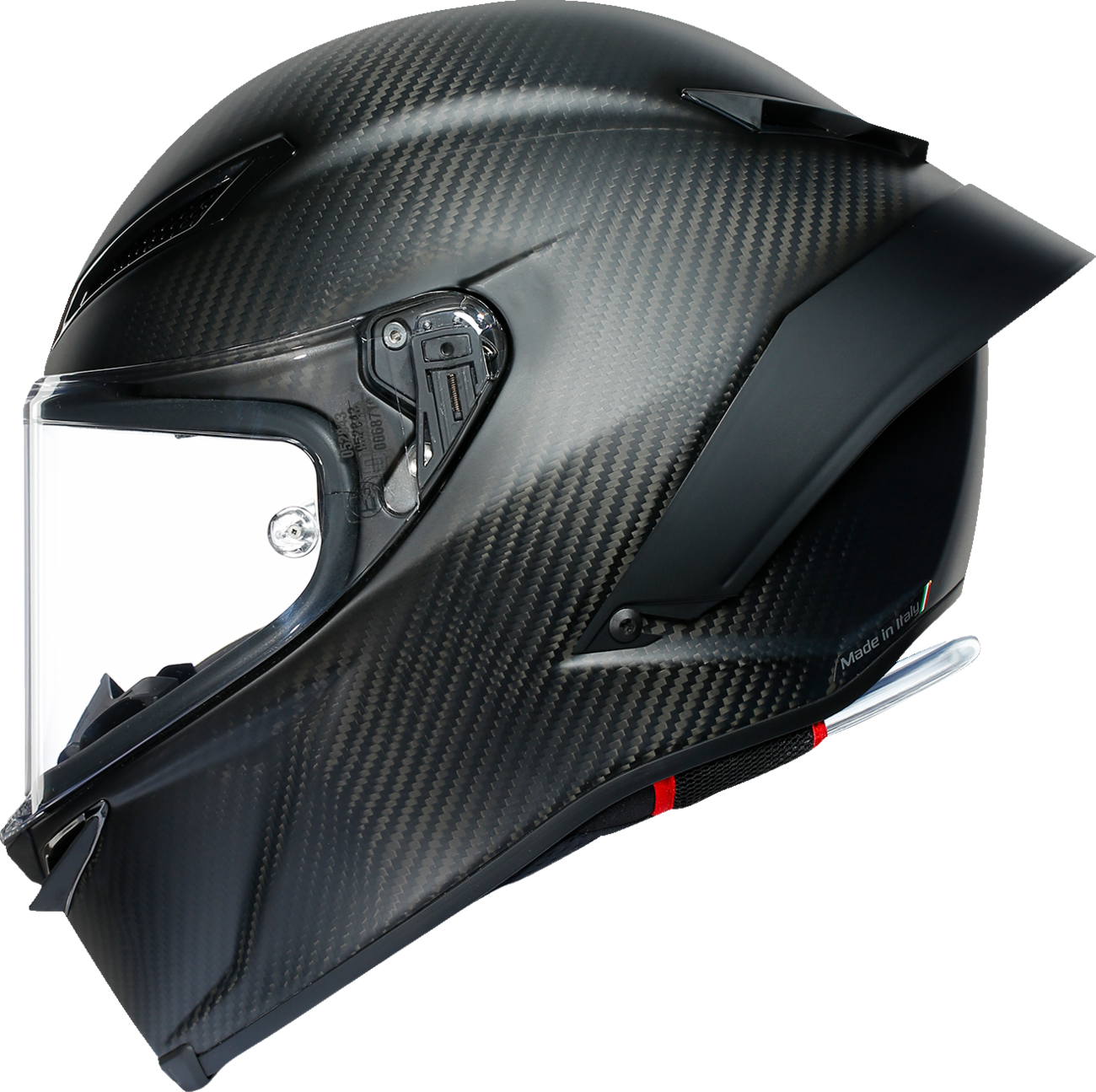 AGV Pista GP RR matte carbon helmet with advanced safety features, small size, racing design, and aerodynamic vents.