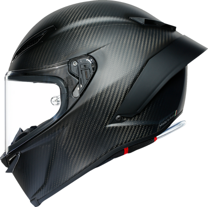 AGV Pista GP RR matte carbon helmet with advanced safety features, small size, racing design, and aerodynamic vents.