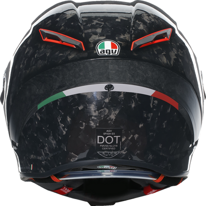 AGV Pista GP RR Carbonio Forgiato Italy Edition motorcycle helmet, large size, with sleek black and carbon fiber design.