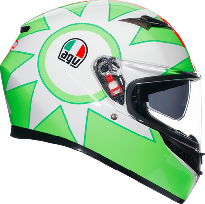 AGV K3 Rossi Mugello 2018 motorcycle helmet in 2XL with aerodynamic shell and Pinlock® visor, designed for high performance.