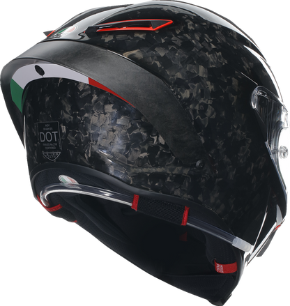 AGV Pista GP RR Carbonio Italia motorcycle racing helmet with aerodynamic design and carbon fiber finish, size XL.