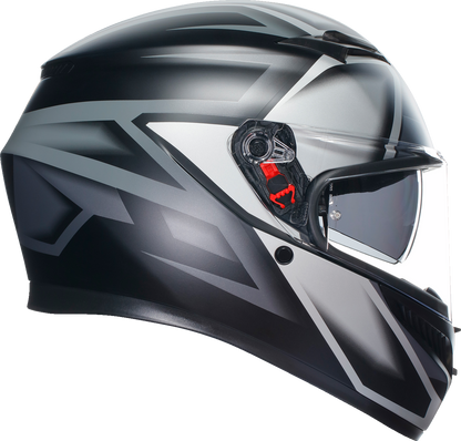 AGV K3 Helmet - Compound Matte Black and Gray, 2XL – Advanced Aerodynamic Motorcycle Helmet with Max Vision Pinlock®