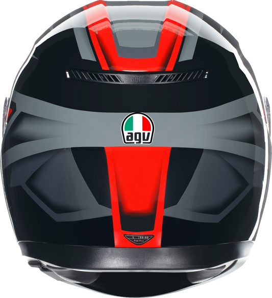 AGV K3 Helmet - Compound Black/Red, Small (Part No. 2118381004009S)