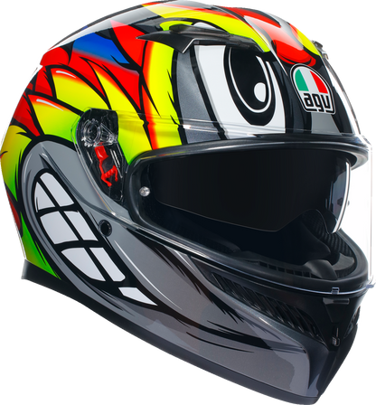 AGV K3 Helmet Birdy 2.0 Gray/Yellow/Red 2XL - High-Performance Motorcycle Helmet with Pinlock® Lens and Advanced Ventilation