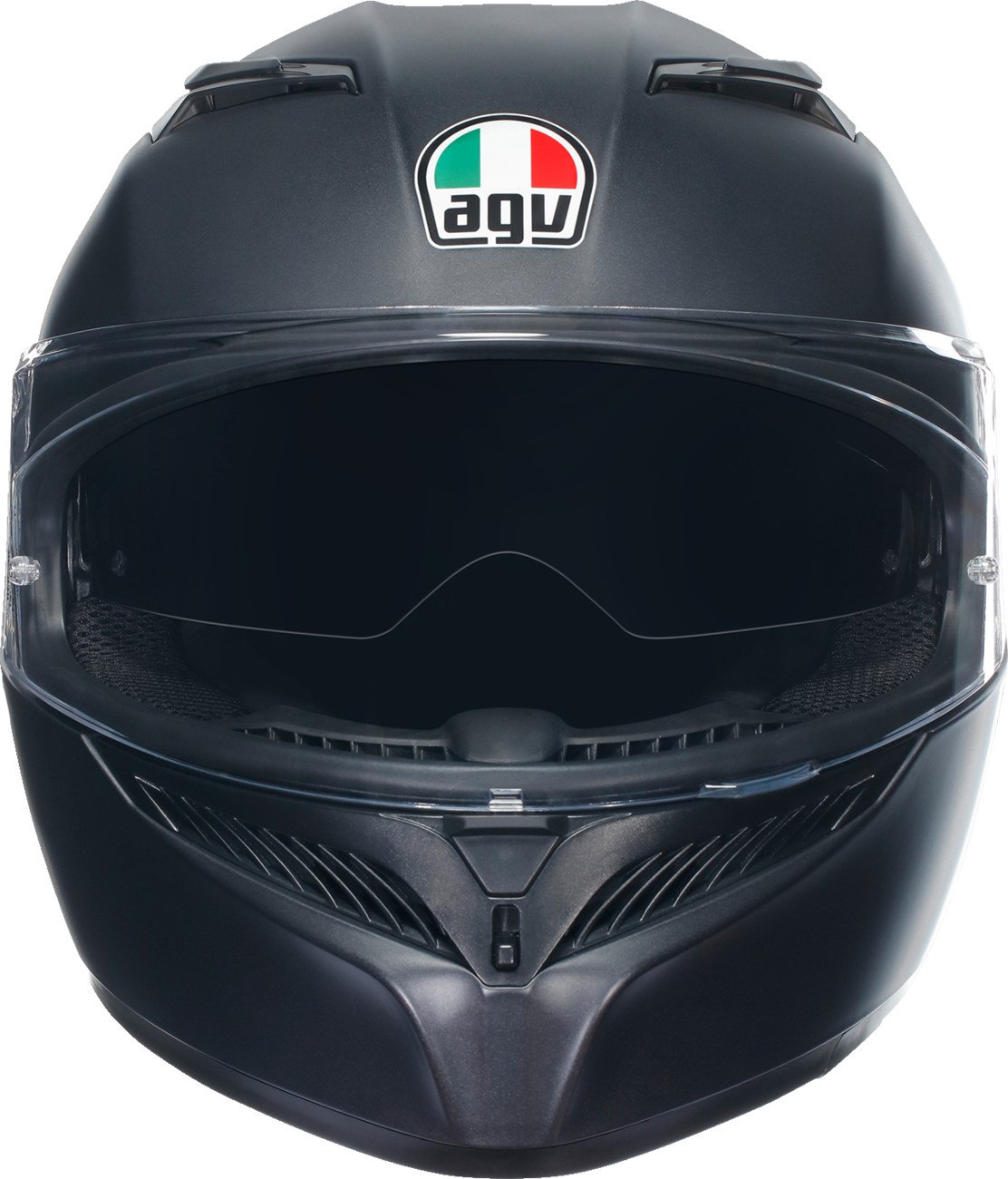 AGV K3 matte black full-face motorcycle helmet with 2XL size, featuring Pinlock® visor and integrated sun shield.