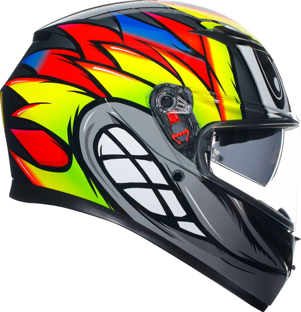 AGV K3 Helmet Birdy 2.0 Gray/Yellow/Red 2XL - High-Performance Motorcycle Helmet with Pinlock® Lens and Advanced Ventilation