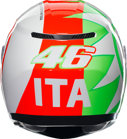 AGV K3 Rossi Mugello 2018 motorcycle helmet in 2XL with aerodynamic shell and Pinlock® visor, high-performance racing design