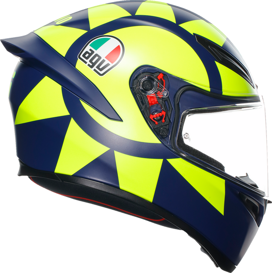 AGV K1 S helmet in Soleluna 2018 design, XL size, featuring sleek aerodynamic shape and vibrant graphics.