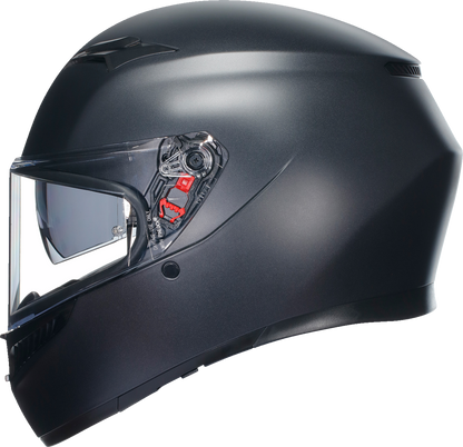 AGV K3 matte black full-face motorcycle helmet with 2XL size, includes Pinlock® visor and sun shield, shown from the front.