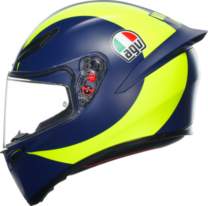 AGV K1 S helmet in Soleluna 2018 design, XL size, with sleek aerodynamic shape and vibrant graphics for motorcycle riding.