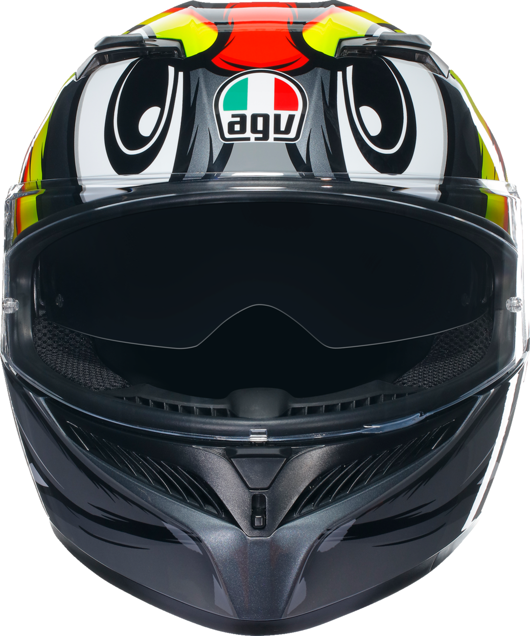 AGV K3 Helmet Birdy 2.0 Gray/Yellow/Red 2XL - High-Performance Motorcycle Helmet with Pinlock® Lens and Advanced Ventilation