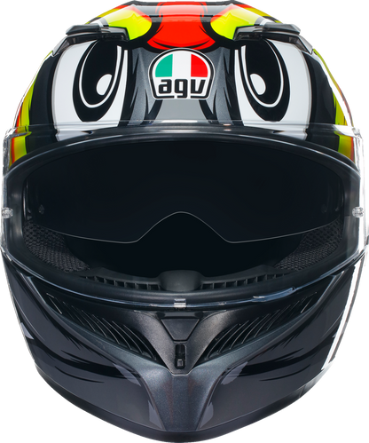 AGV K3 Helmet Birdy 2.0 Gray/Yellow/Red 2XL - High-Performance Motorcycle Helmet with Pinlock® Lens and Advanced Ventilation