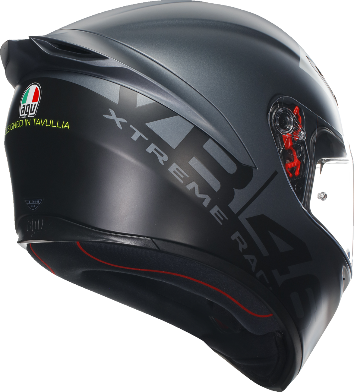 AGV K1 S motorcycle helmet in size large, sleek black with matte finish, featuring aerodynamic design and ventilation vents.