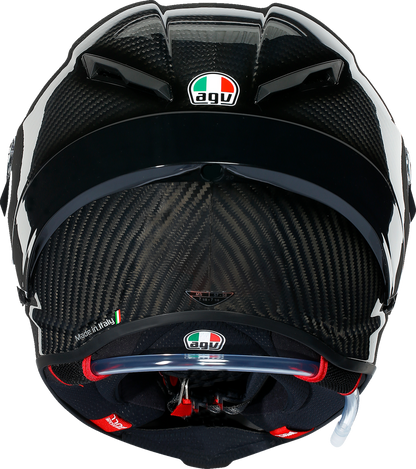 AGV Pista GP RR helmet in glossy carbon finish, medium size, with aerodynamic design and detailed venting.