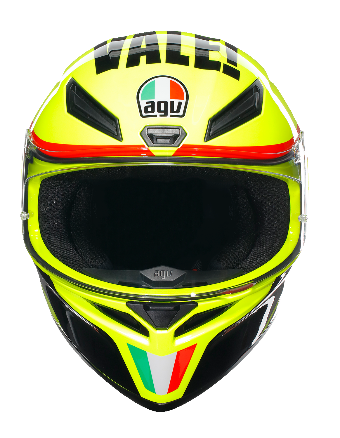 AGV K1 S Grazie Vale motorcycle helmet in XL size, featuring a sleek design and secure chin strap, shown from the front view.