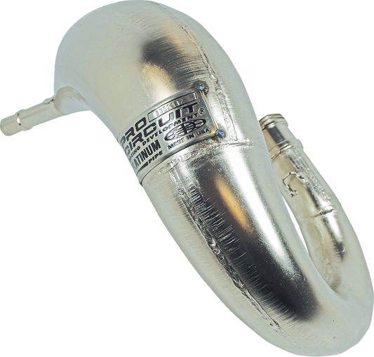 PRO CIRCUIT Platinum Pipe 0852312 high-performance ATV and dirt bike exhaust system, showing the sleek metal finish and design.
