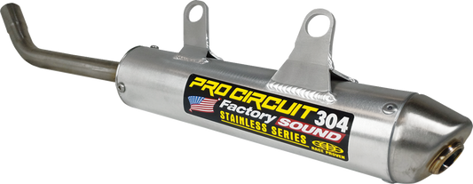 Pro Circuit 304 motorcycle exhaust silencer, US-made, designed for reduced noise and durability, shown in the image.