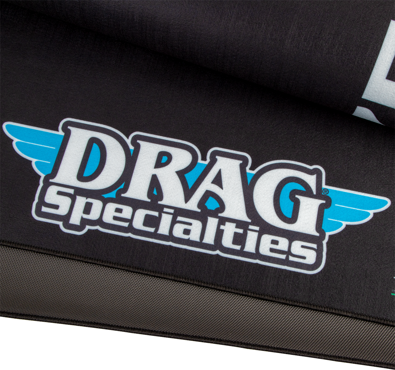 Large DRAG SPECIALTIES HC80200METZDRAG absorbent pit pad with logo, designed for motorcycle or vehicle use.