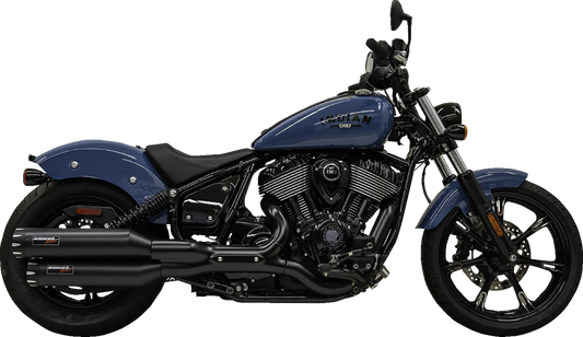 Bassani Xhaust 4-inch chrome slip-on mufflers with end caps for motorcycles, featuring polished chrome finish and sleek design.