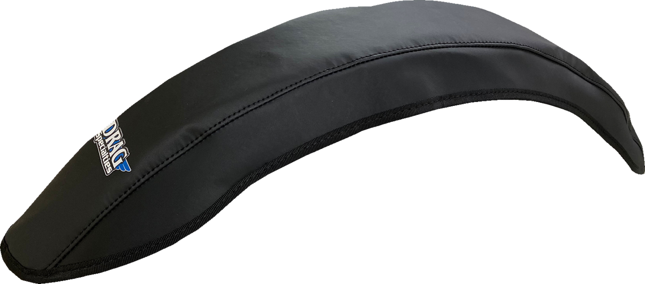 Black front fender cover for small cruiser motorcycles by DRAG SPECIALTIES, model X80-6029, designed to protect the fender.