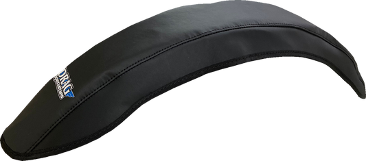 Black front fender cover for small cruiser motorcycles by DRAG SPECIALTIES, model X80-6029, designed to protect the fender.